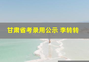 甘肃省考录用公示 李转转